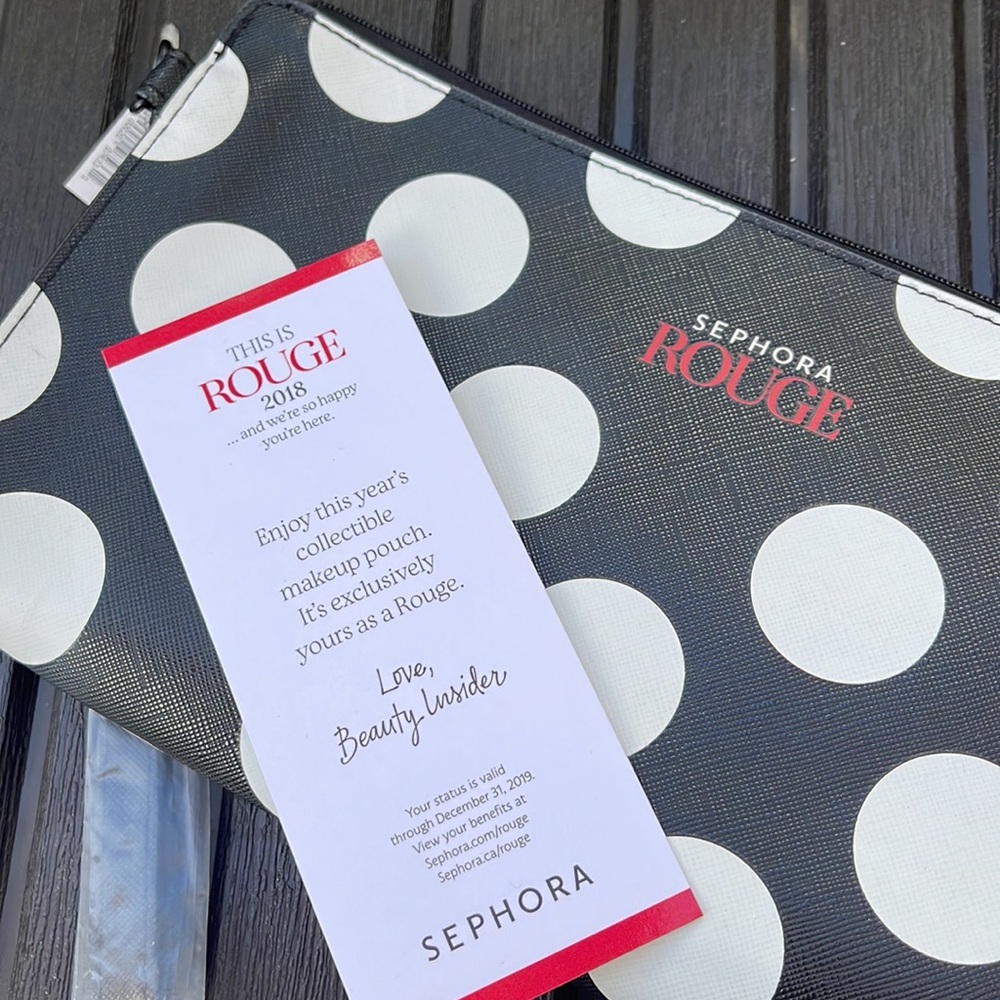 Sephora Black & White Polka Dot Cosmetic Bag